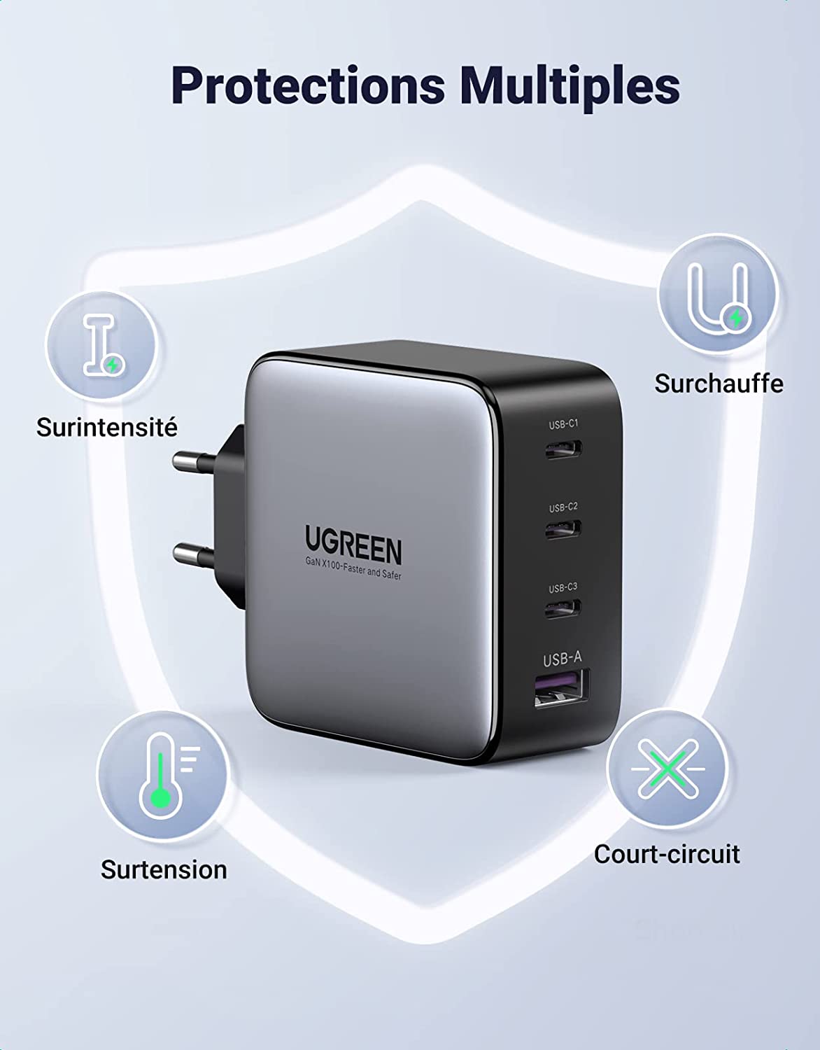 Chargeur-Rapide-4-Ports-avec-GaN-Tech-UGREEN-Nexode-100W-USB-C-Chargeur-65W-45W-30W-25W-7